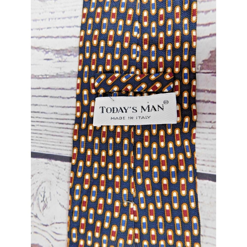 TODAYS MAN made in ITALY 100% Silk Tie Men's Red White Necktie NWOT 57 X 3.75